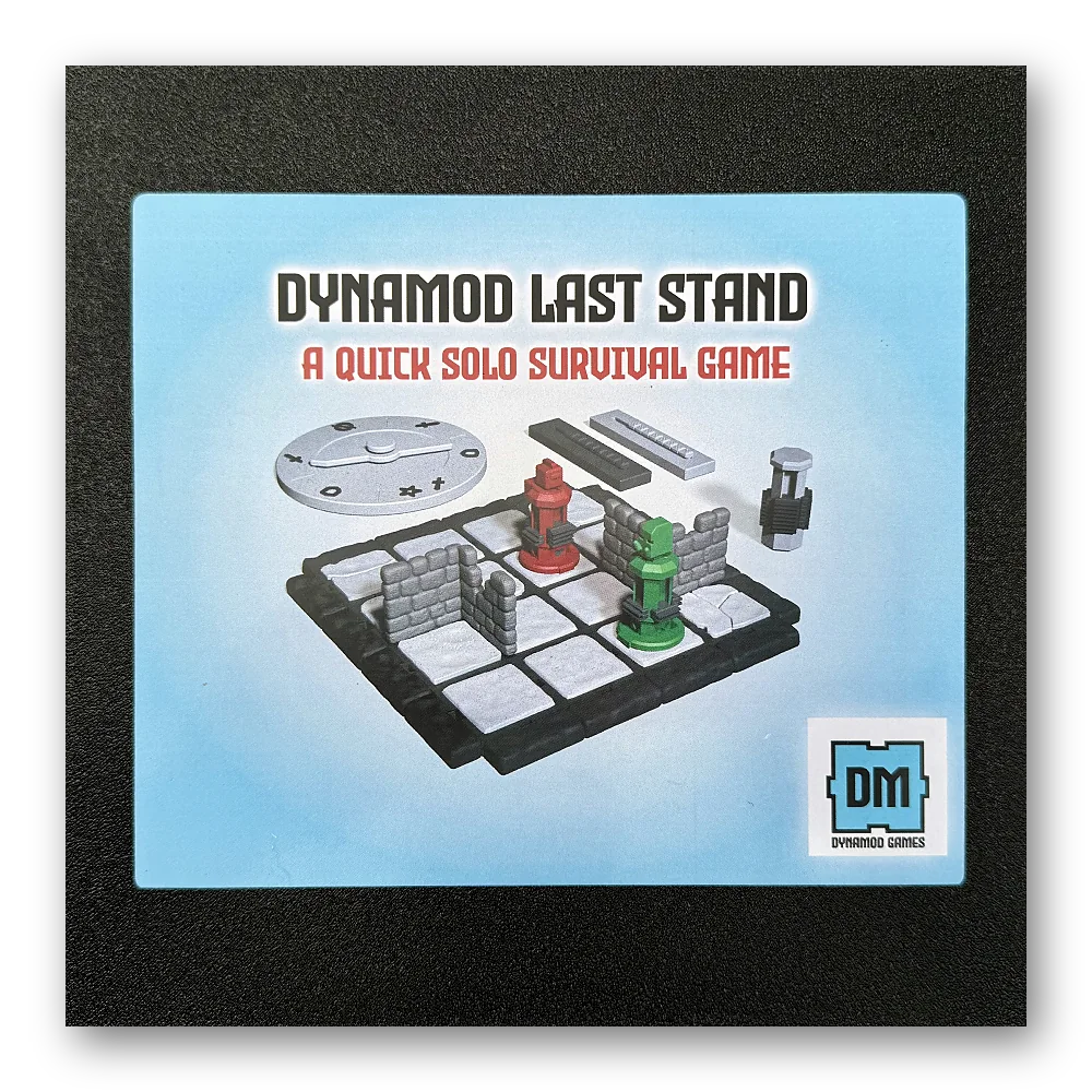 The Dynamod Last Stand box, a black printed case with the game label on its lid